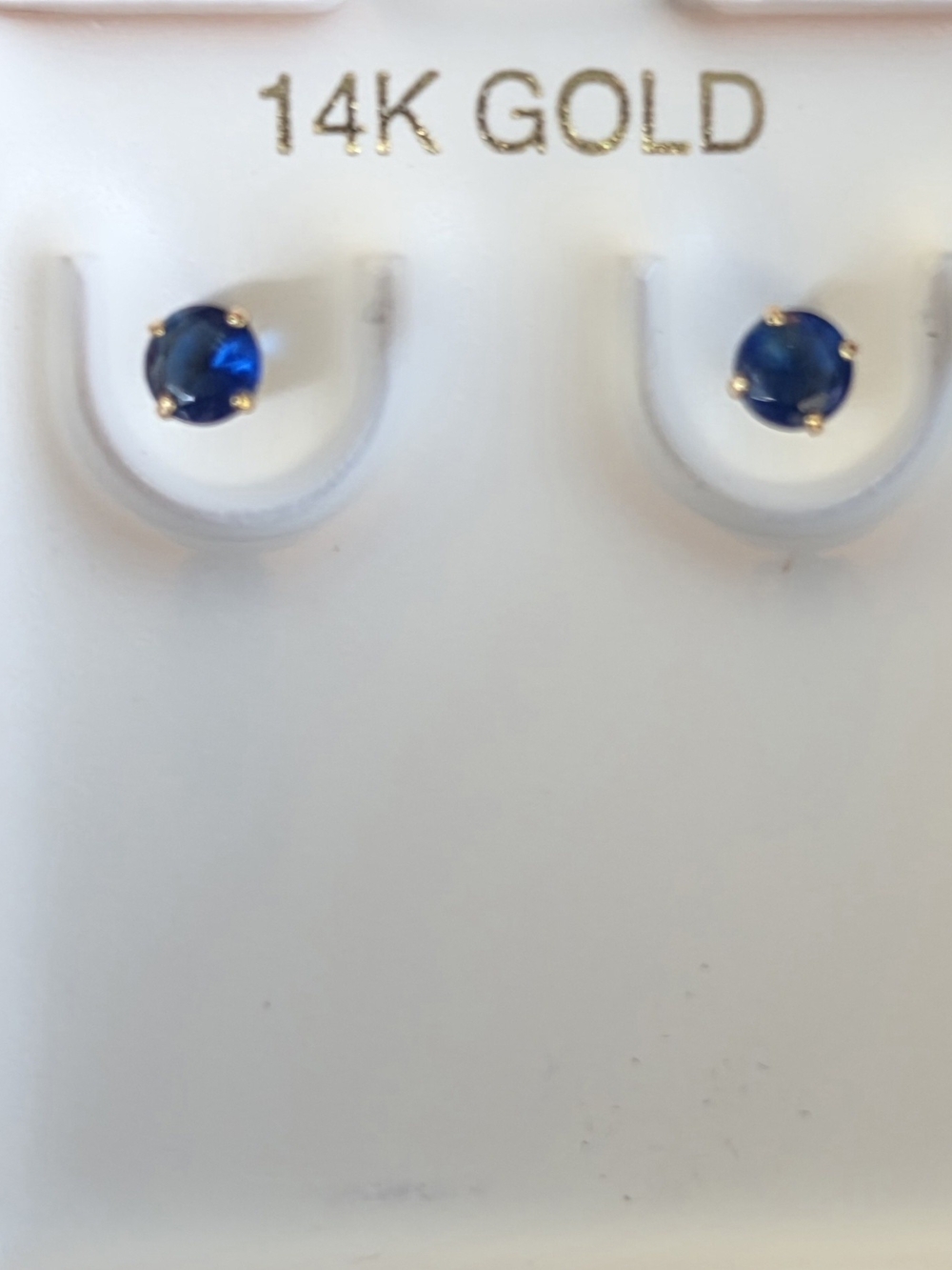 14K Gold Blue 1/2ct Sapphire Stud Earrings
